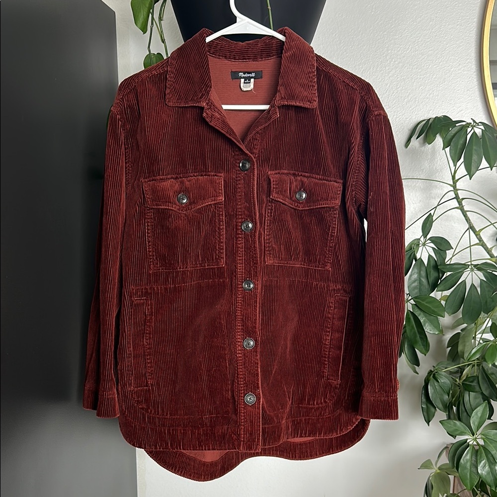 Women's Corduroy Jacket in Deep Red
